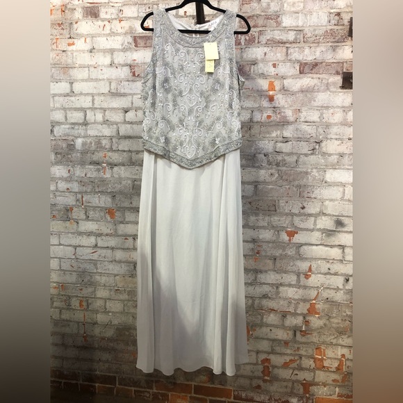 NWT J Kara Embellished Top Mock 2 Piece Dress Sz 16 - Picture 3 of 7